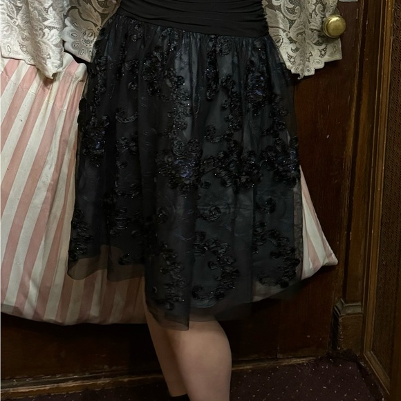 Brand new SLnY black flower imprint dress size 6 vintage - Picture 12 of 12